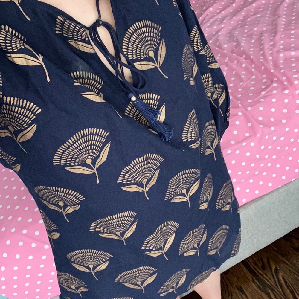 Navy Blue and Gold Dress